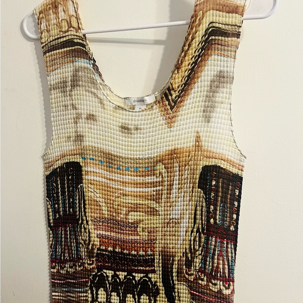 Desigual Tan and Brown Artistic Tank Top by Dressbarn